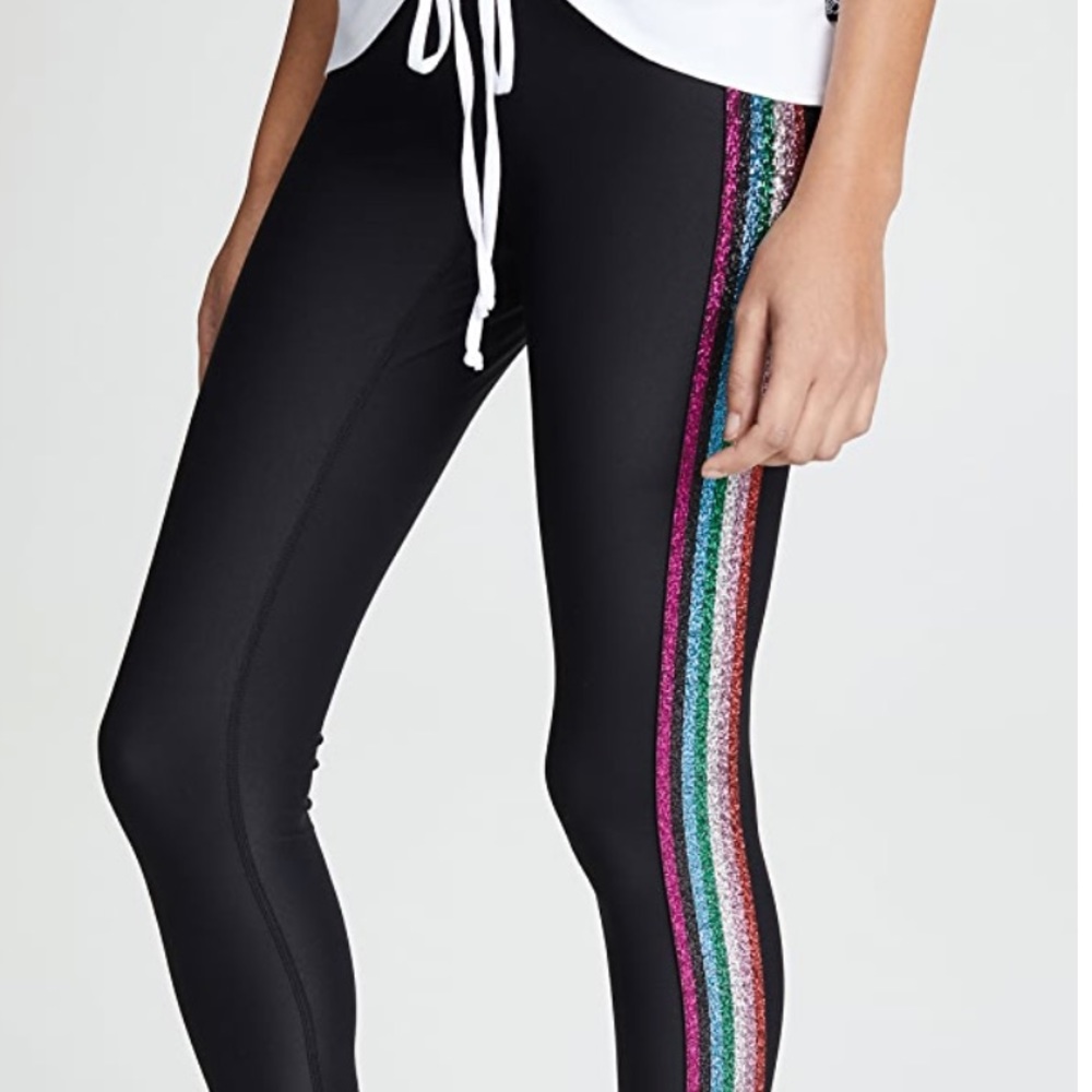 TEREZ Metallic Elastic Side Insert Legging Size M